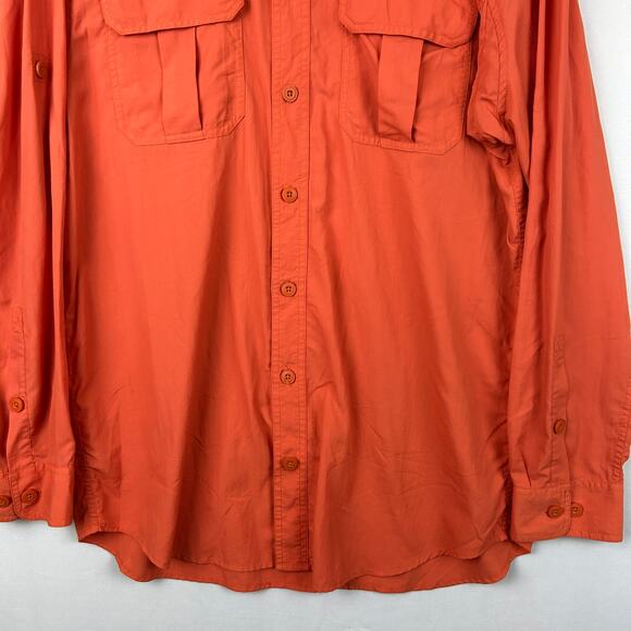 Duluth Trading Co Armachillo Cooling Long Sleeve Shirt Orange Size L Tall LT - Picture 3 of 9
